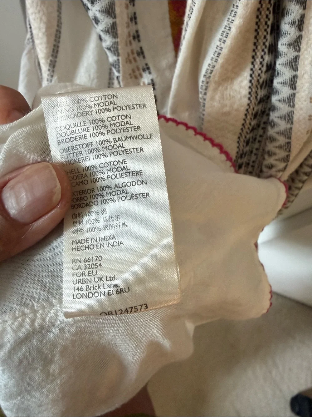 Anthropologie Cream Midi Dress with Pink & Orange Embroidery - Picture 13 of 13